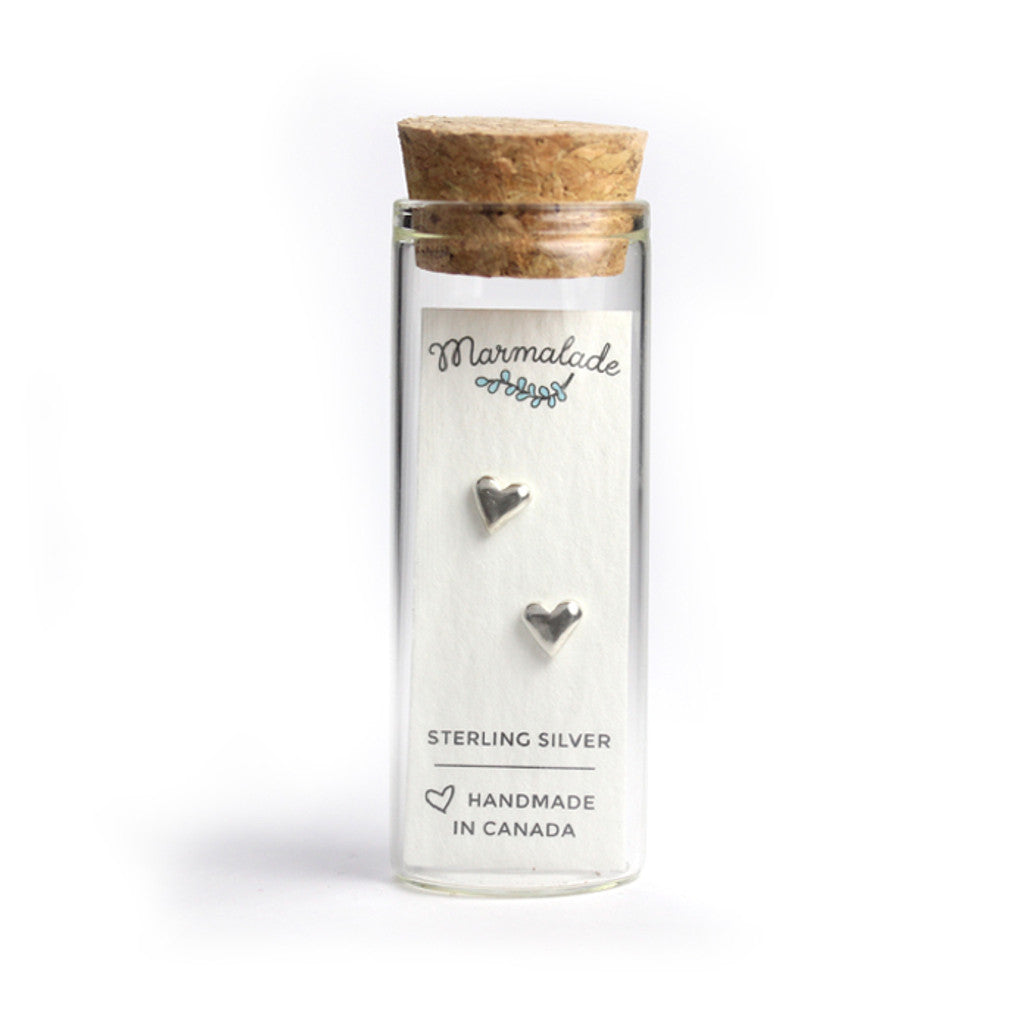 Silver Heart Studs | Marmalade Designs