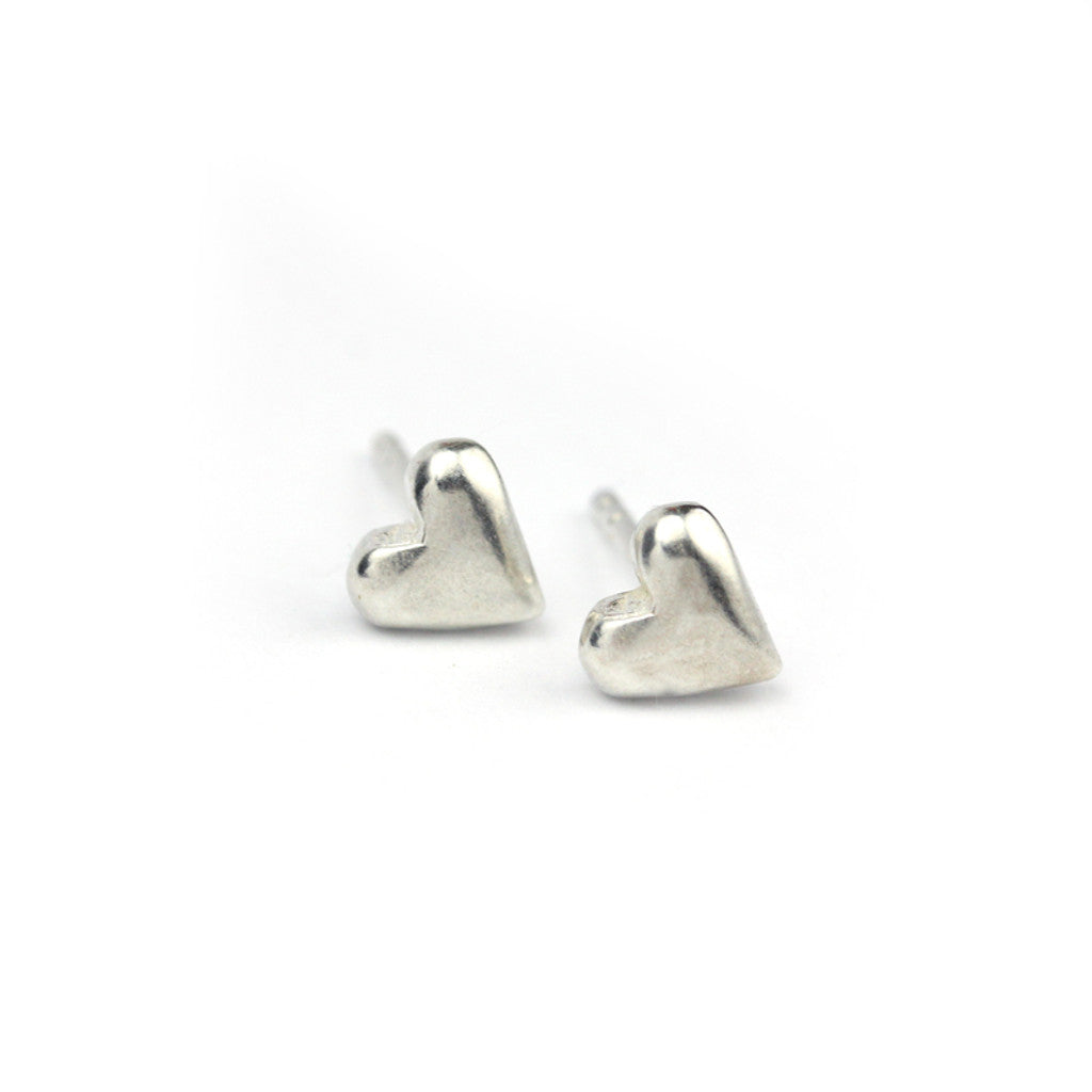 Silver Heart Studs | Marmalade Designs