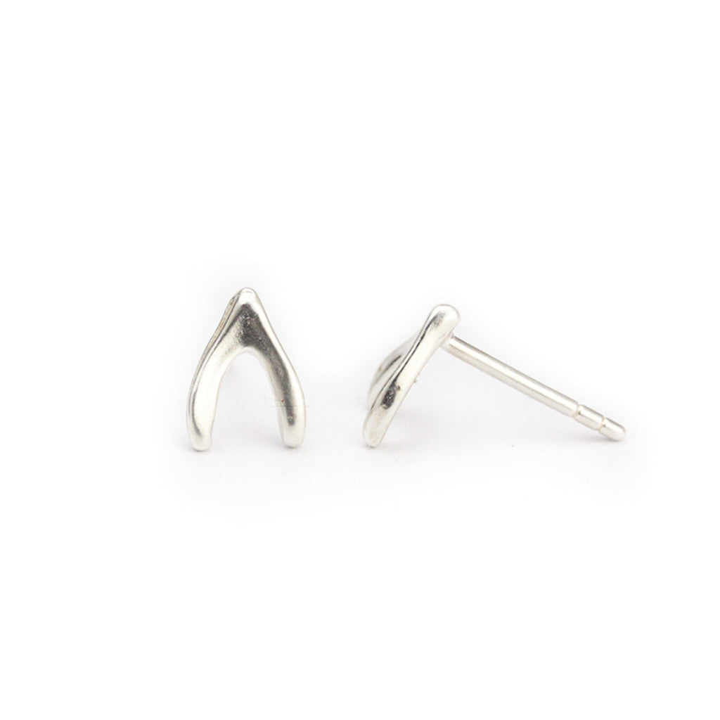 Silver Wishbone Studs | Marmalade Designs