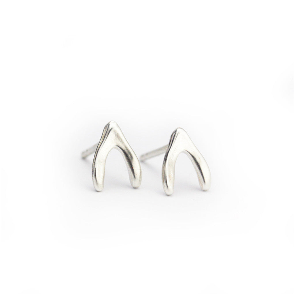 Silver Wishbone Studs | Marmalade Designs