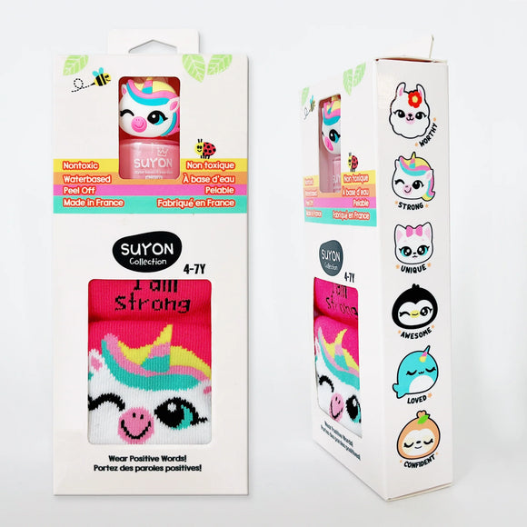 socks & nail polish gift set - Unicorn