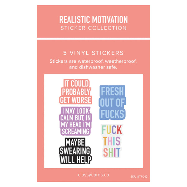 Realistic Motivation Sticker Collection