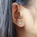 Silver Tea Leaf Studs | Marmalade Designs-2