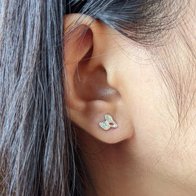 Silver Tea Leaf Studs | Marmalade Designs - 0