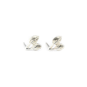 Silver Tea Leaf Studs | Marmalade Designs