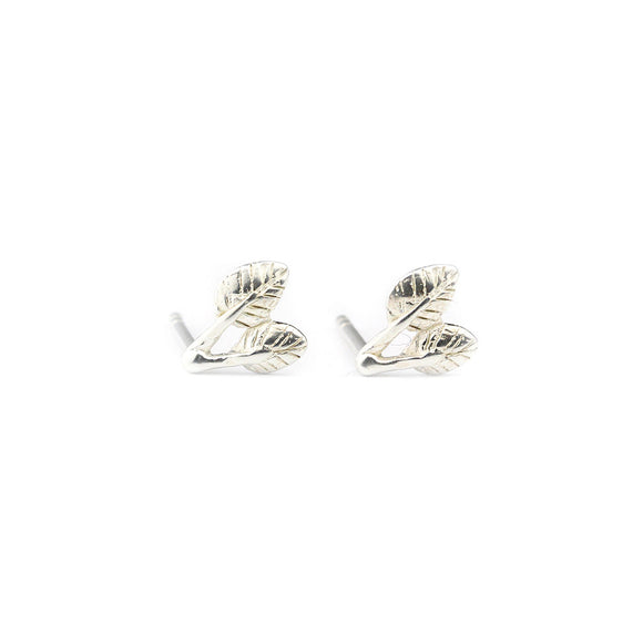 Silver Tea Leaf Studs | Marmalade Designs
