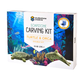 Turtle & Orca Double Soapstone Carving Kit
