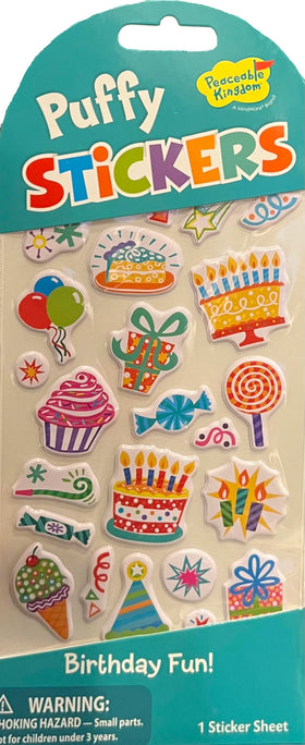 Birthday Icons Puffy Stickers