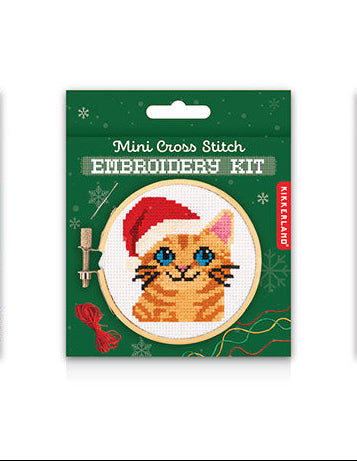 Santa Cat Mini Cross Stitch