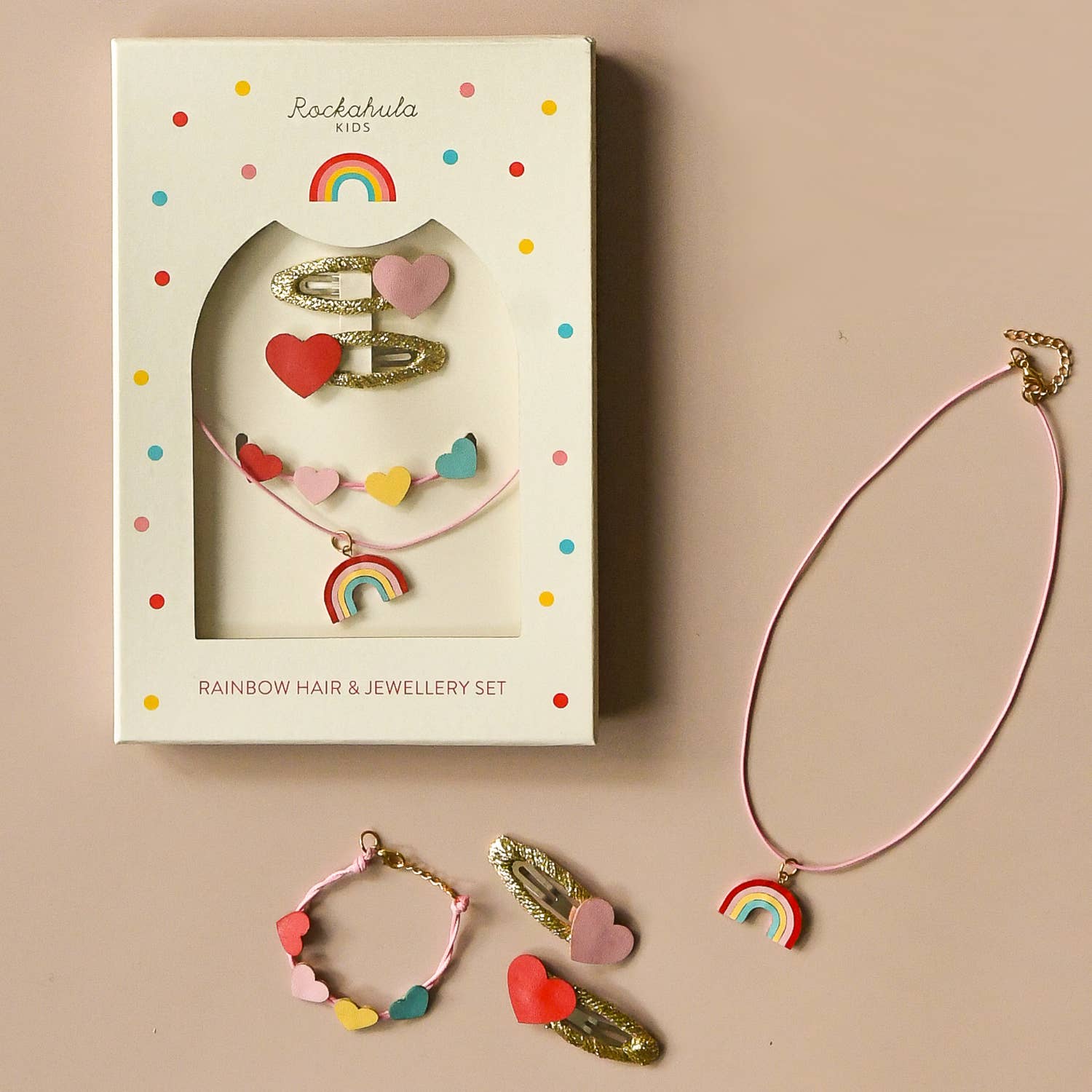 Vintage Rainbow Hair & Jewellery Set - 0