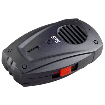 Spy Labs: Voice Changer - Compact black plastic voice changer device with speaker grille, red side switch, and "Spy" label on top.