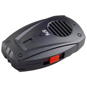 Spy Labs: Voice Changer - Compact black plastic voice changer device with speaker grille, red side switch, and "Spy" label on top.