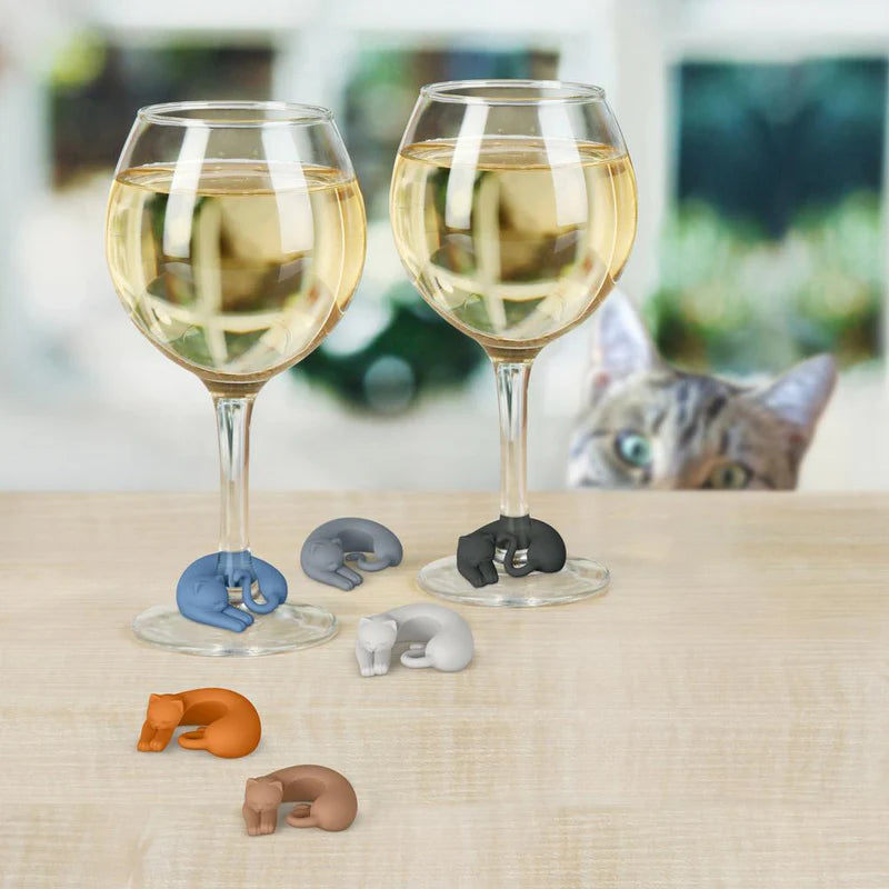 Wine Lives Cat Drink Markers