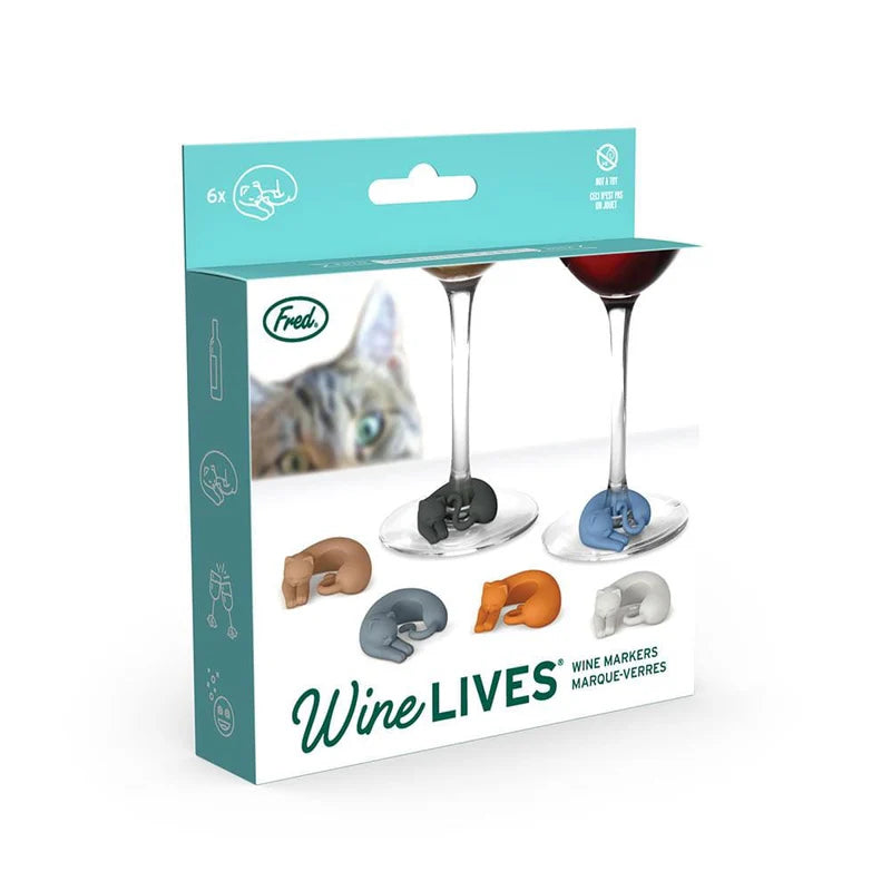 Wine Lives Cat Drink Markers