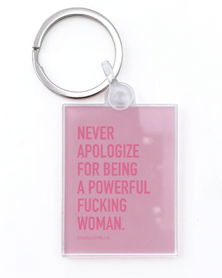 Pink Powerful Woman Keychain