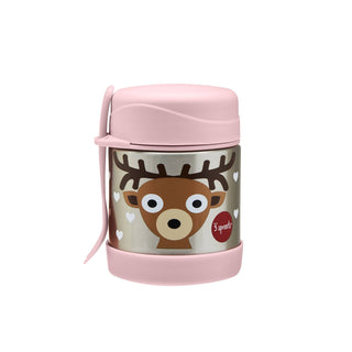 Pink stainless steel thermos with deers around the container
