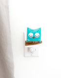 Night Light - Small Owl - Turquoise