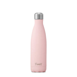 Pink water bottle with a stainless steel lid