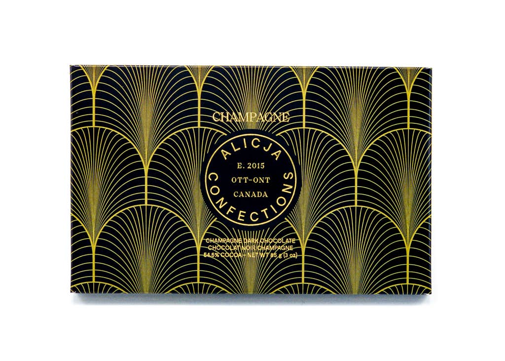 Champagne Vegan Dark Postcard Chocolate Bar