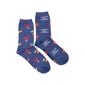 Women's Socks | World's Best Teacher| School | Mismatched