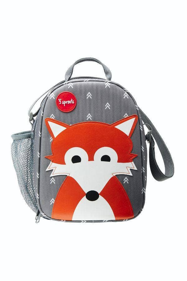 Grey lunch bag with a fox on the front