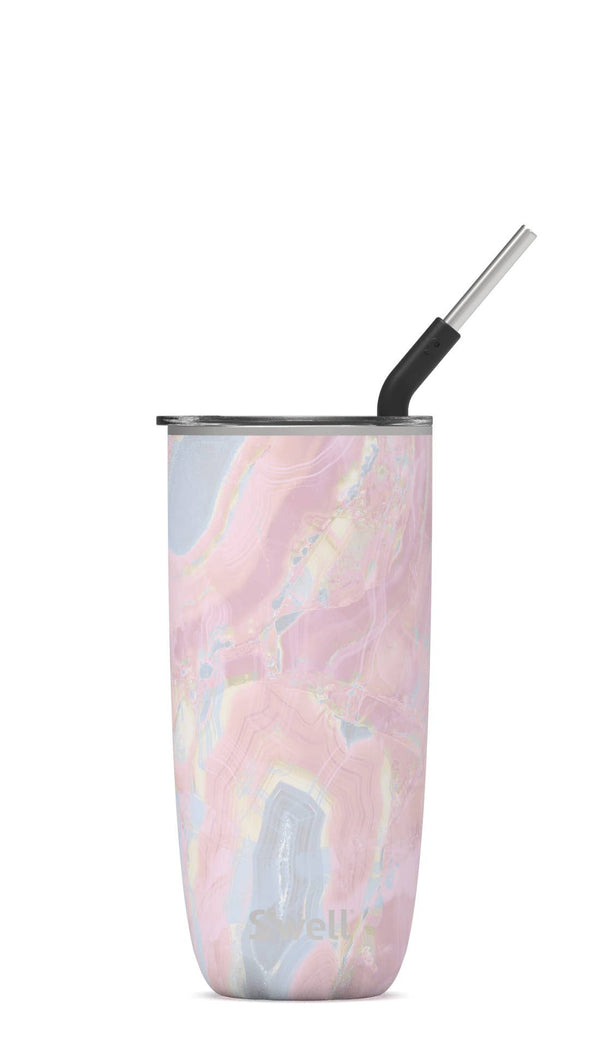 Stainless Steel Geode Rose 24oz Tumbler with Straw