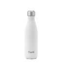 White water bottle with a stainless steel lid