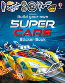 Build Your Own Super Cars Sticker Book - Build Your Own Super Cars Sticker Book with bright yellow race car and fun car stickers, unique gift for kids.