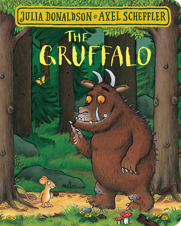 The Gruffalo (Board Book) - The Gruffalo board book cover featuring brown monster and mouse in forest, unique handmade Canadian gift.