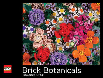 LEGO Brick Botanicals Puzzle - 1000pc - Colorful LEGO flower arrangement puzzle with roses, daisies, and lilies, 1000 pieces, unique handmade gift.