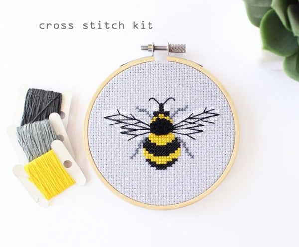 Cross Stitch Kit with a Bumblebee design on it 