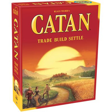 Catan Board Game - Catan board game box with sunset landscape, unique handmade Canadian gift for strategy game fans.