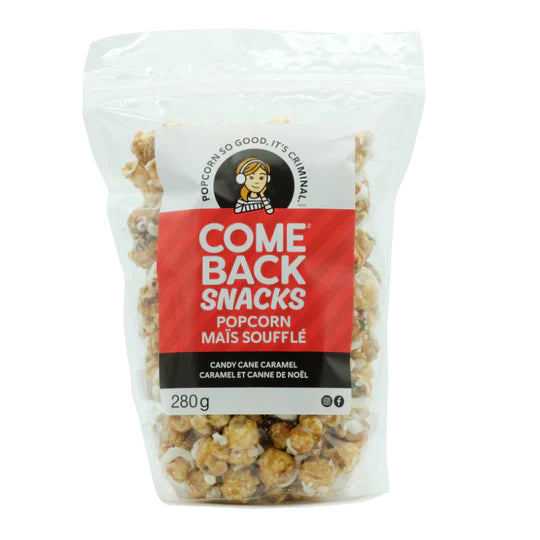 Candy Cane Caramel Popcorn by Comeback Snacks 