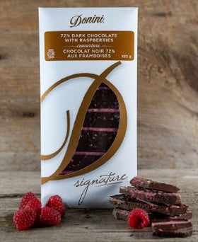 Gourmet Chocolate Bar with Raspberries Donini
