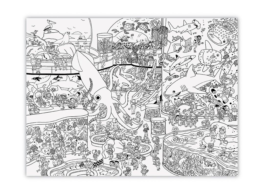 Giant Colouring Poster (Day at the Aquarium)