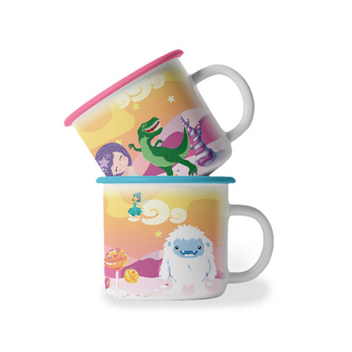  Kid Sized Whimsical Mug Set with Unicorn design