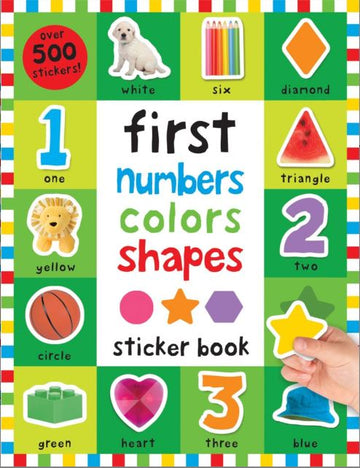 First 100 Stickers: First Numbers, Colors, Shapes - First Numbers Colors Shapes sticker book with colorful numbers, shapes, and animals, unique Canadian gift.