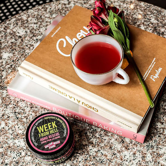 Week from Hell Hand Rescue 4oz with books and tea
