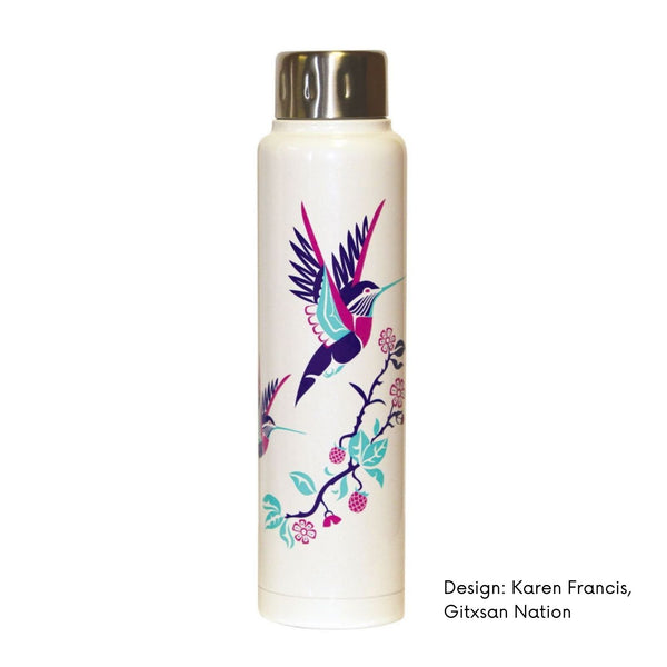 Insulated Bottles with Contemporary Indigenous Artwork: Hummingbird