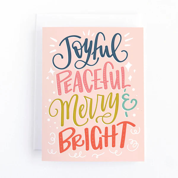 Joyful Peaceful Merry & Bright Christmas Card