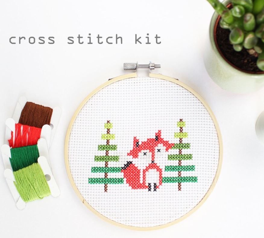 Mini Fox Cross Stitch Kit