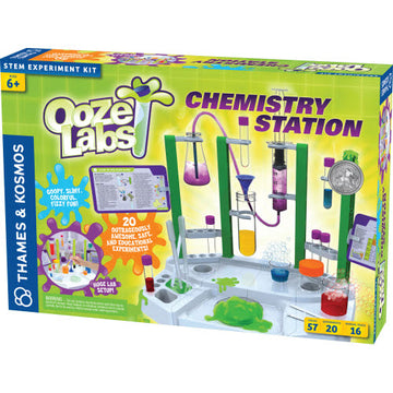 Ooze Labs Chemistry Station - Ooze Labs Chemistry Station STEM kit with colorful test tubes and lab tools, unique Canadian handmade gift.