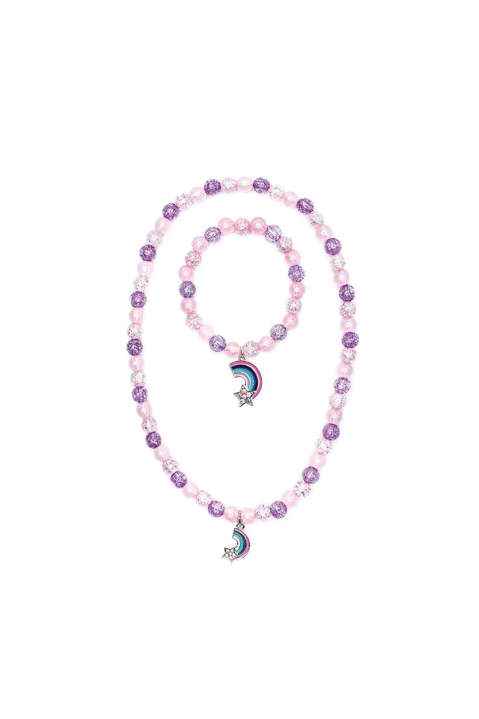 Purple Rainbow Necklace & Bracelet Set