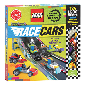 LEGO Race Cars - LEGO Race Cars building kit with 124 pieces, colorful box, unique handmade Canadian STEM gift.