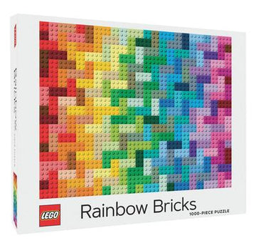 LEGO Rainbow Bricks Puzzle - 1000pc - LEGO Rainbow Bricks 1000-piece puzzle with colorful brick pattern, unique handmade Canadian gift.