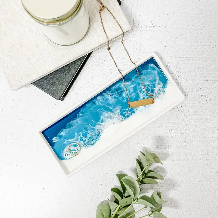 Lynn & Liana Small Ceramic Resin Trays - Ocean Vibes