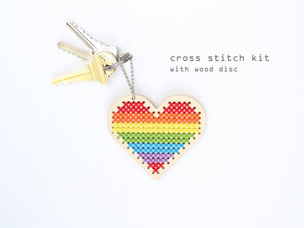 Sweet Heart Wood Cross Stitch Kit