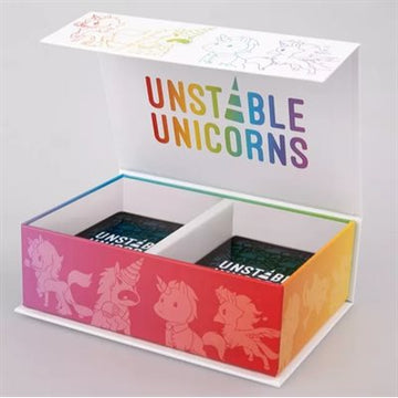 Unstable Unicorns (Card Game) - Unstable Unicorns card game box with colorful unicorn illustrations, unique handmade Canadian gift.
