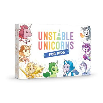 Unstable Unicorns for Kids (Card Game) - Unstable Unicorns for Kids card game box with colorful unicorn illustrations, unique Canadian handmade gift.