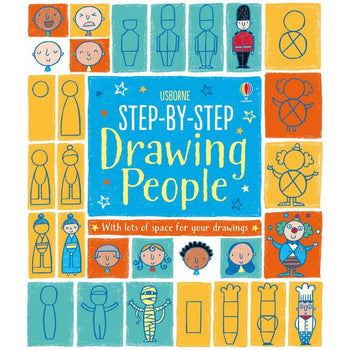 Step-by-step drawing people - Step-by-step drawing people book with colorful, handmade-style illustrations, unique Canadian gift for kids ages 5-8+.